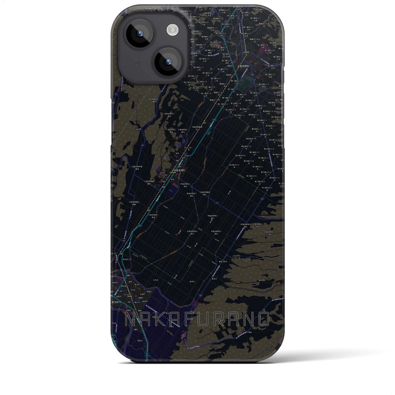 【中富良野(北海道)】地図柄iPhoneケース(バックカバータイプ)