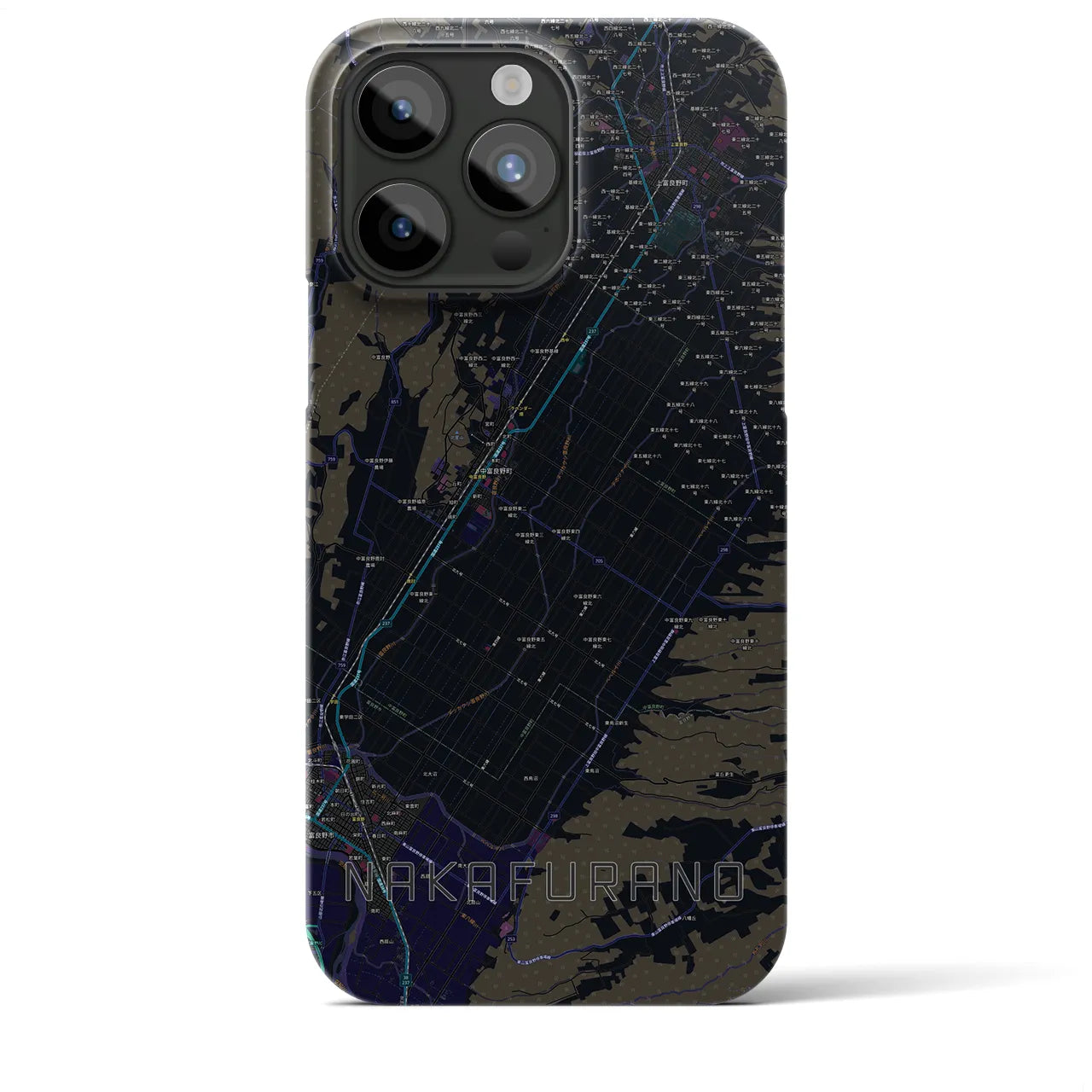 【中富良野(北海道)】地図柄iPhoneケース(バックカバータイプ)