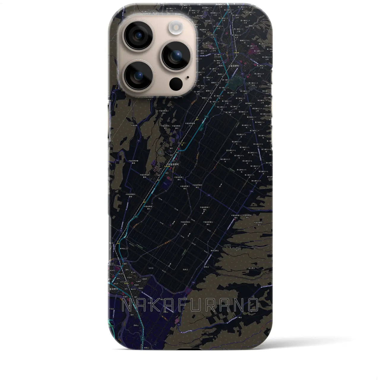 【中富良野(北海道)】地図柄iPhoneケース(バックカバータイプ)