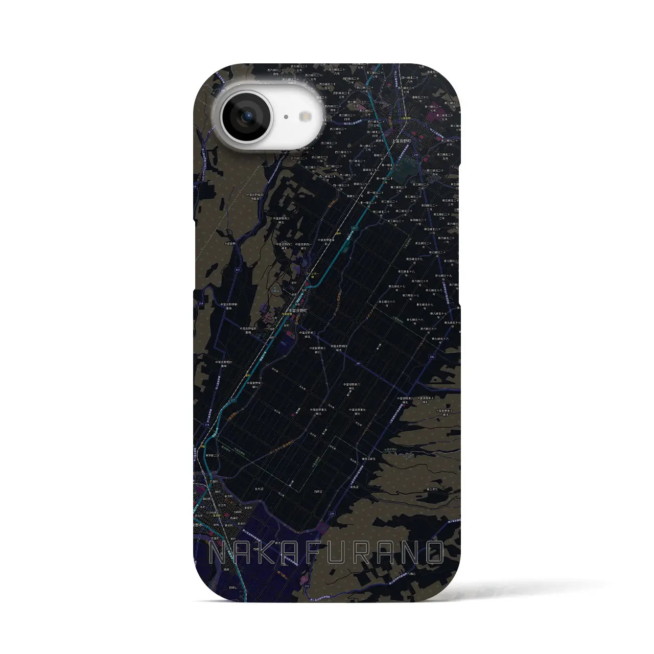 【中富良野(北海道)】地図柄iPhoneケース(バックカバータイプ)