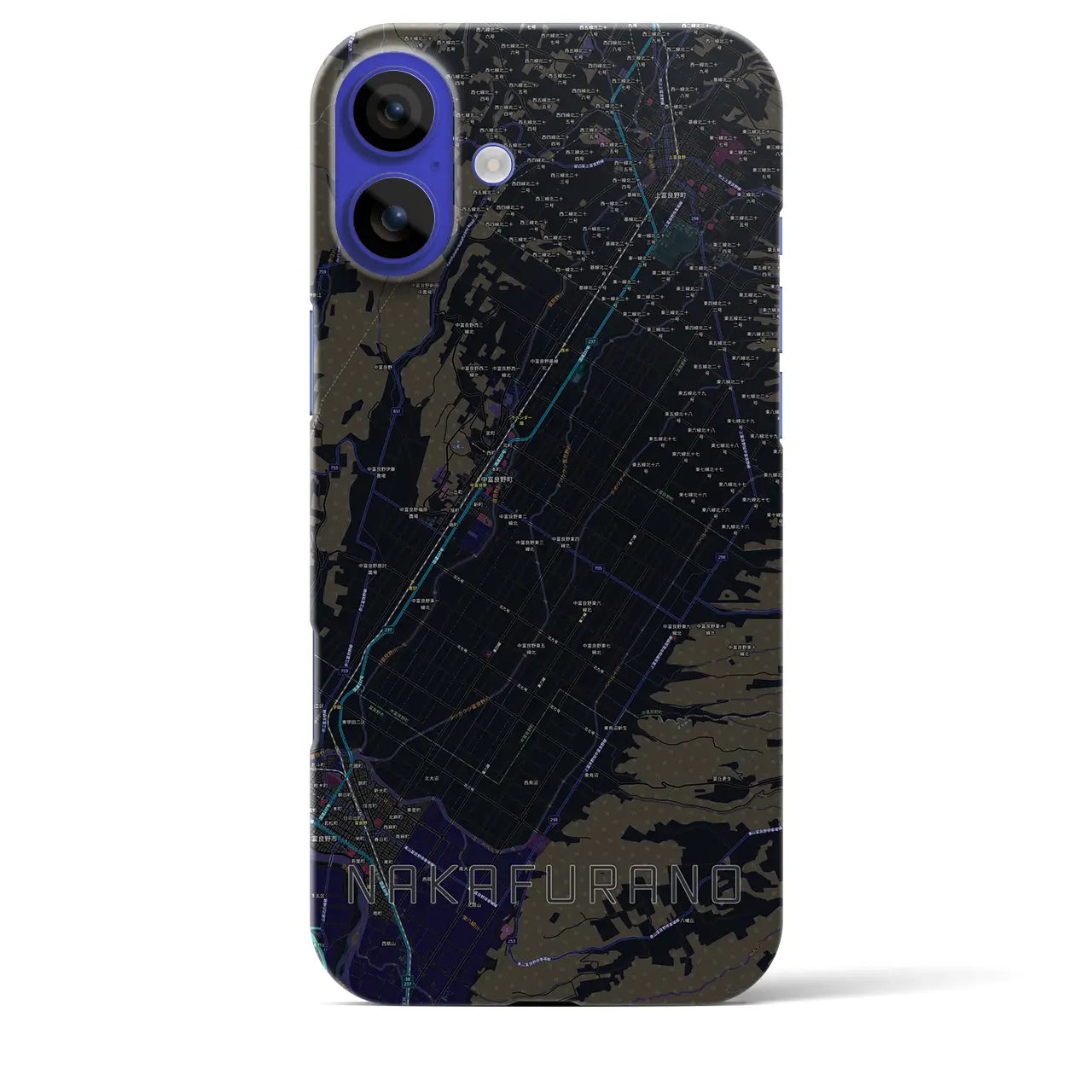 【中富良野(北海道)】地図柄iPhoneケース(バックカバータイプ)