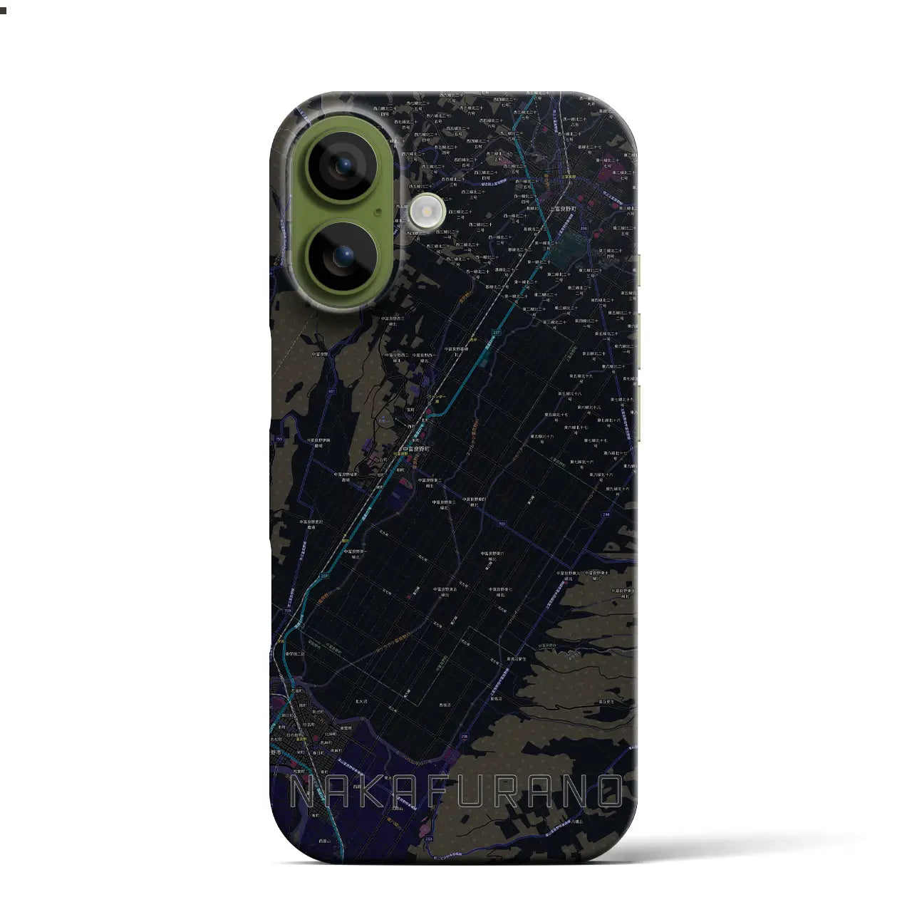 【中富良野(北海道)】地図柄iPhoneケース(バックカバータイプ)