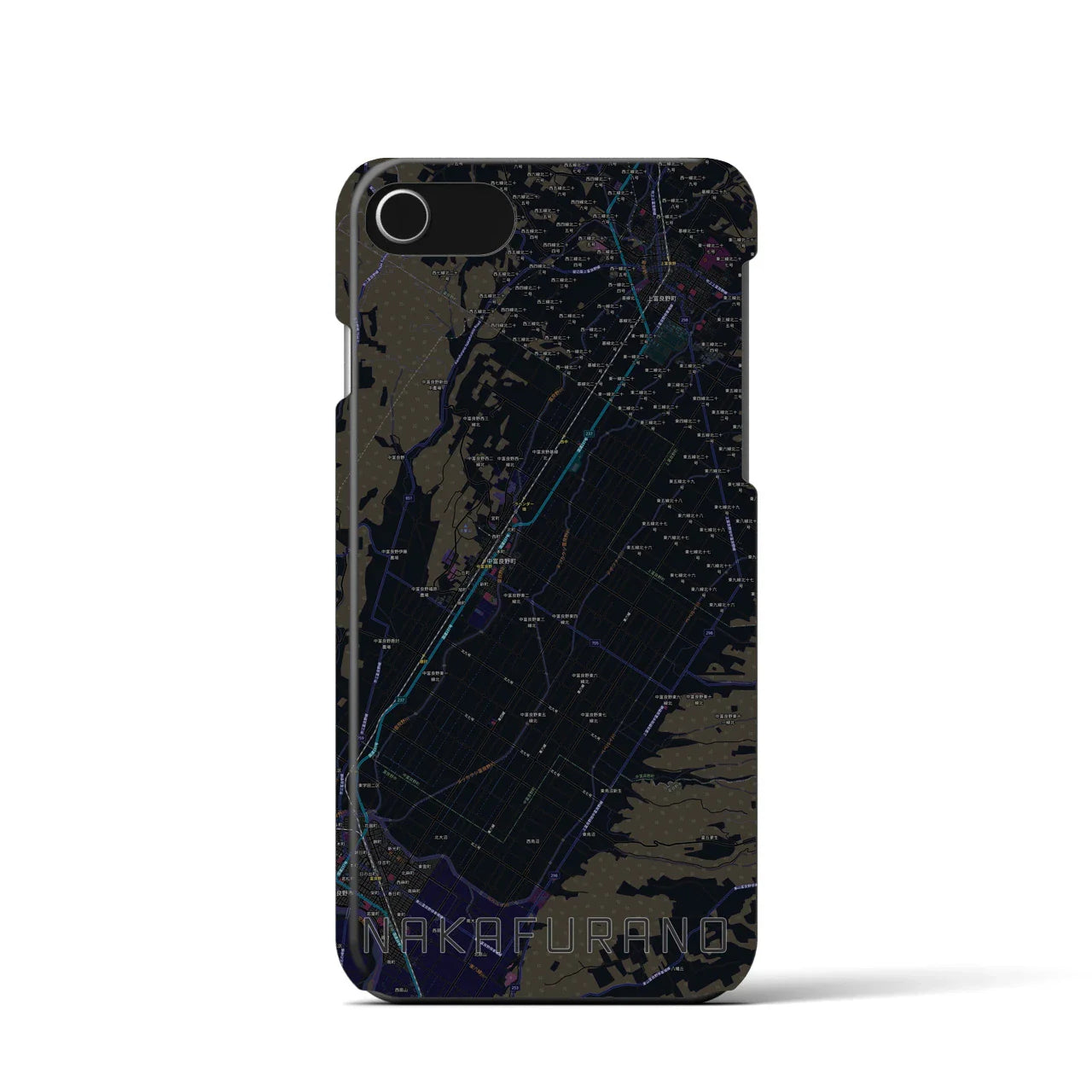 【中富良野(北海道)】地図柄iPhoneケース(バックカバータイプ)