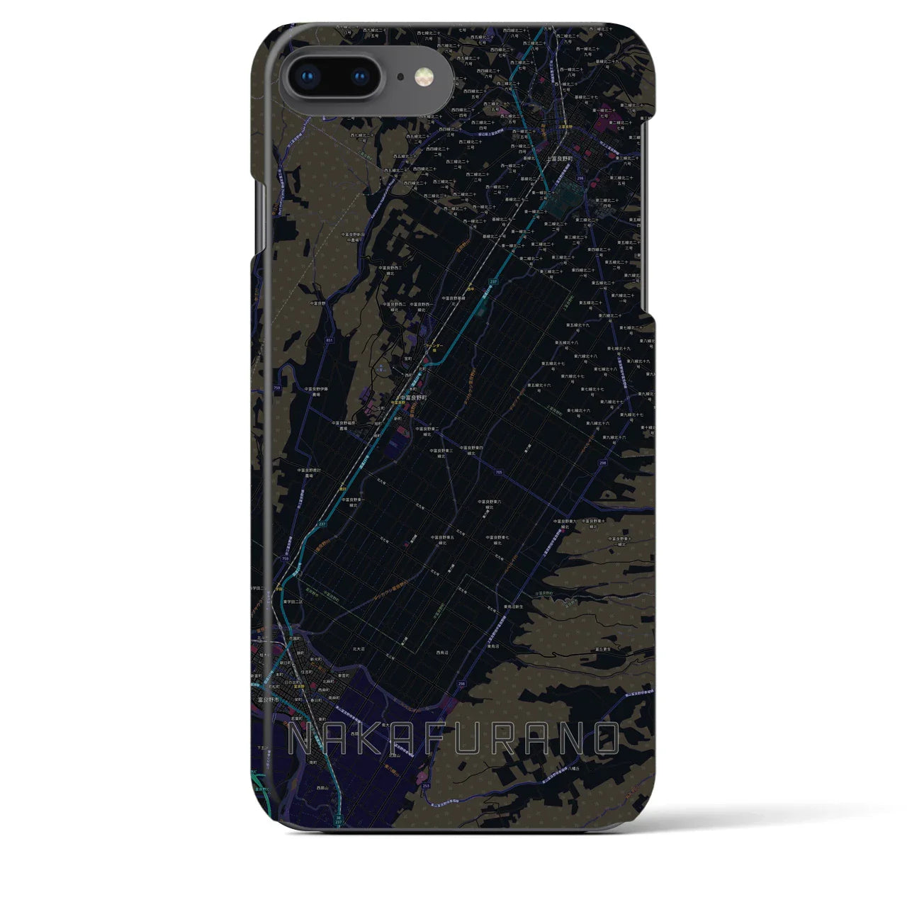 【中富良野(北海道)】地図柄iPhoneケース(バックカバータイプ)