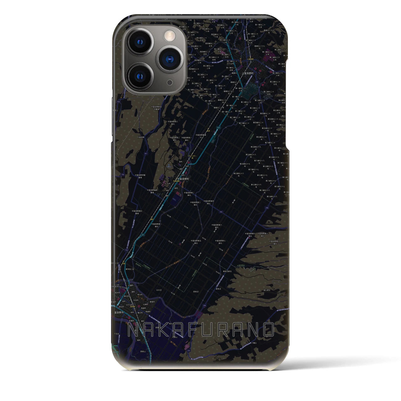 【中富良野(北海道)】地図柄iPhoneケース(バックカバータイプ)