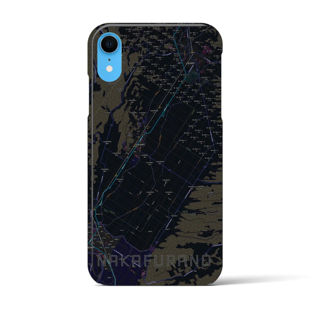 【中富良野(北海道)】地図柄iPhoneケース(バックカバータイプ)