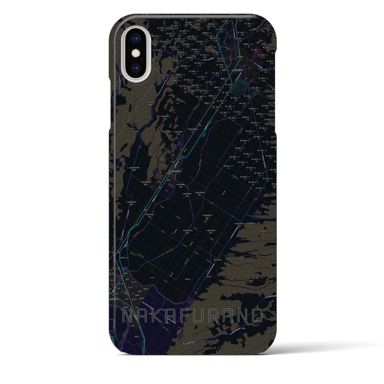 【中富良野(北海道)】地図柄iPhoneケース(バックカバータイプ)