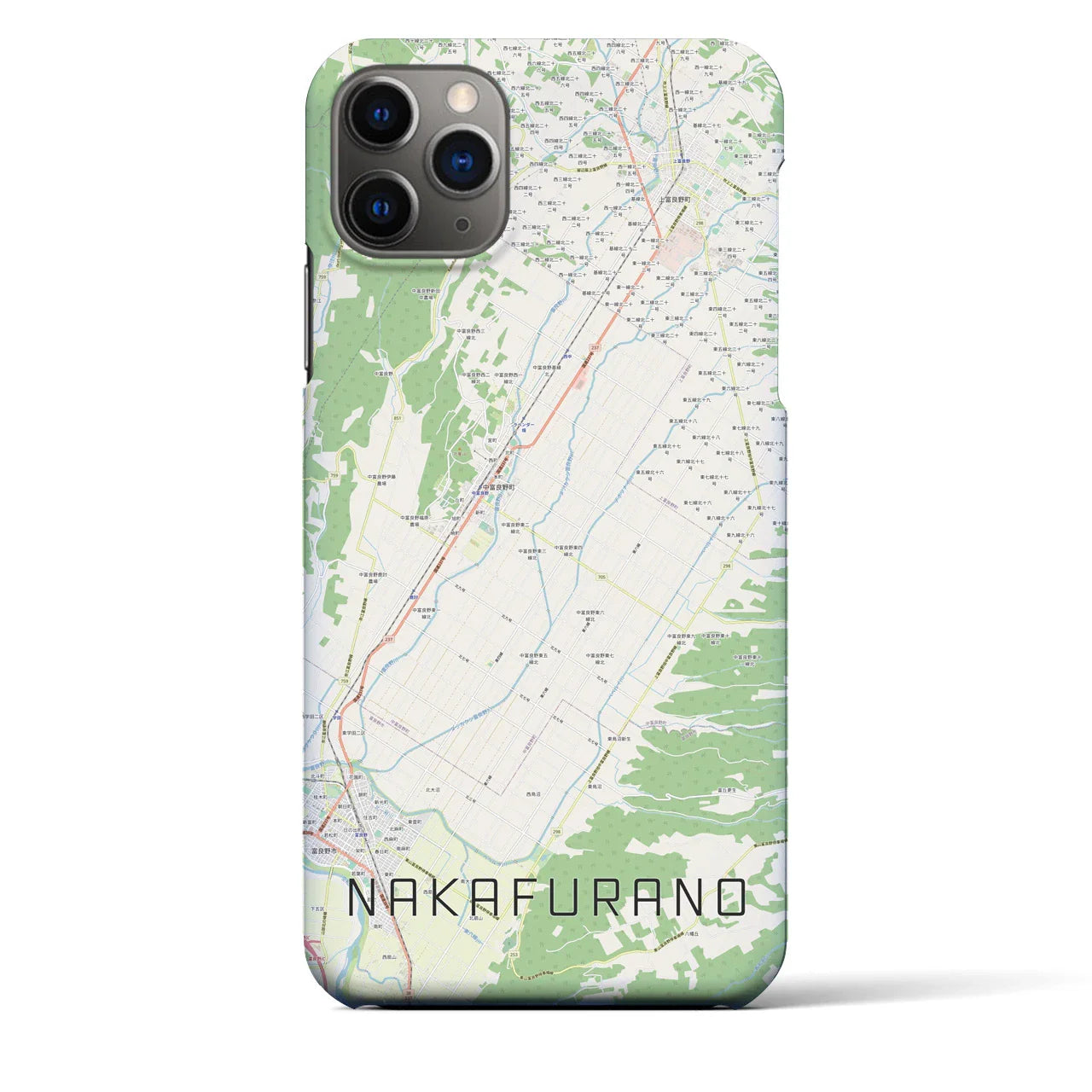 【中富良野(北海道)】地図柄iPhoneケース(バックカバータイプ)