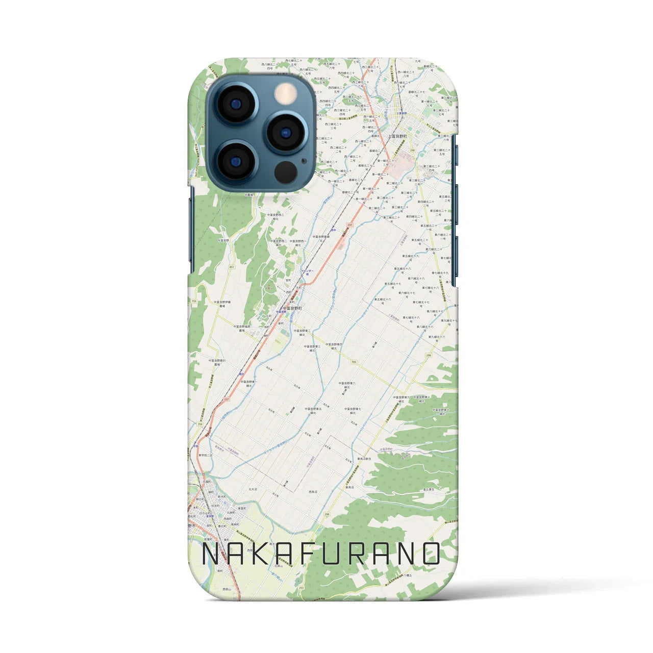 【中富良野(北海道)】地図柄iPhoneケース(バックカバータイプ)