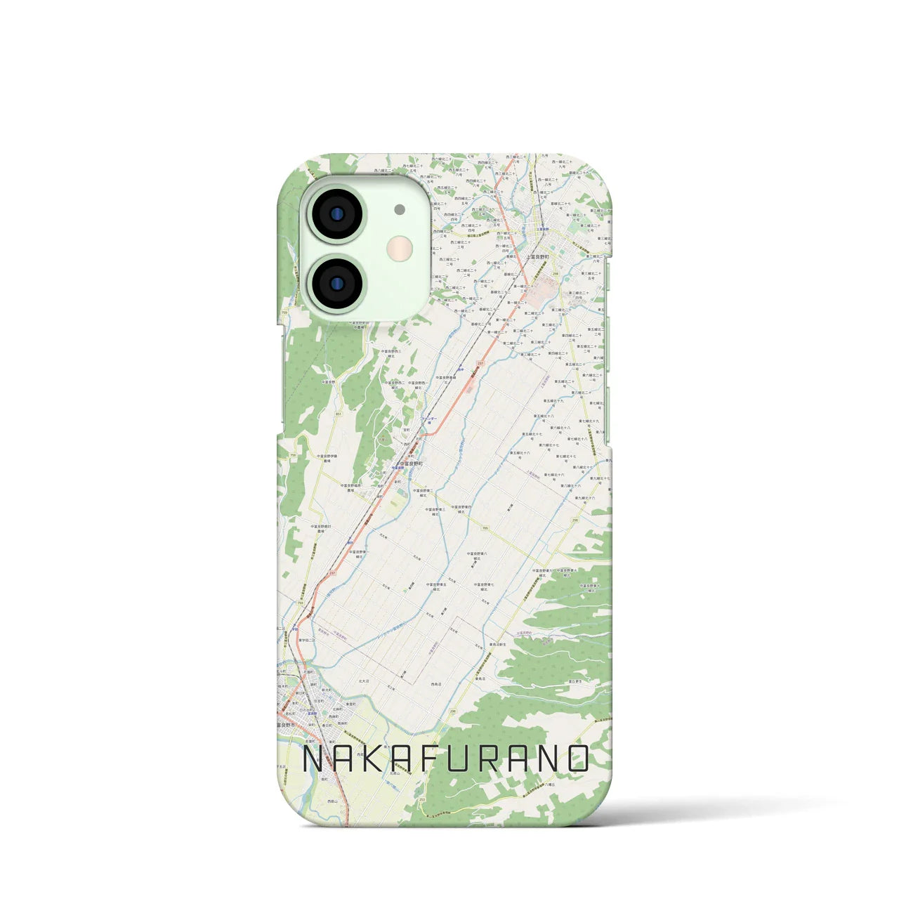 【中富良野(北海道)】地図柄iPhoneケース(バックカバータイプ)