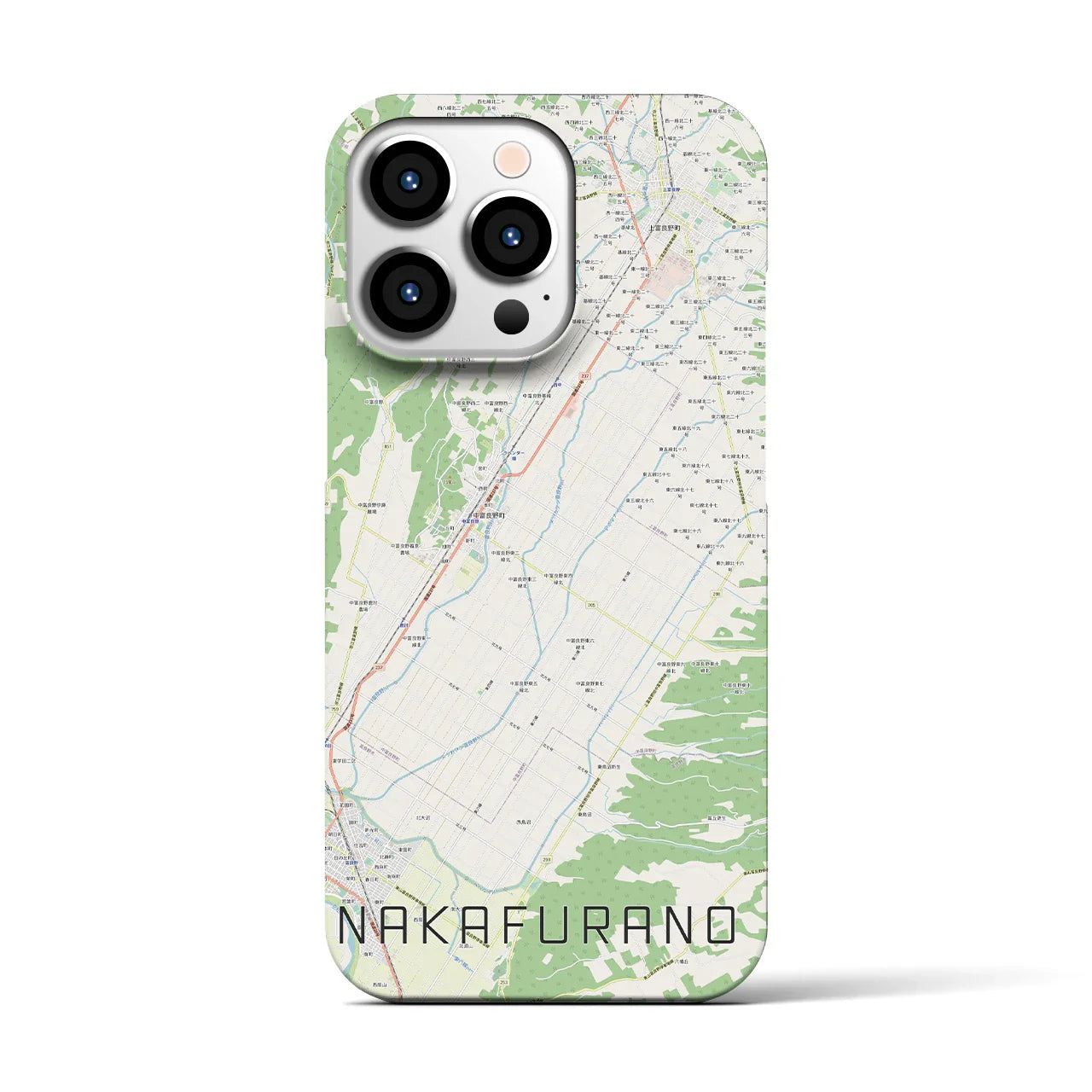 【中富良野(北海道)】地図柄iPhoneケース(バックカバータイプ)