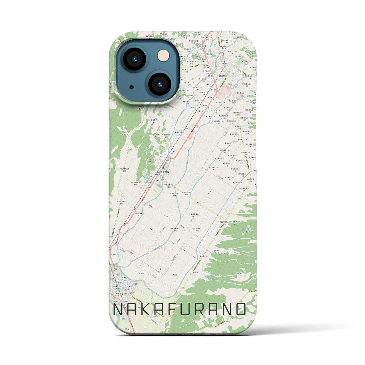 【中富良野(北海道)】地図柄iPhoneケース(バックカバータイプ)