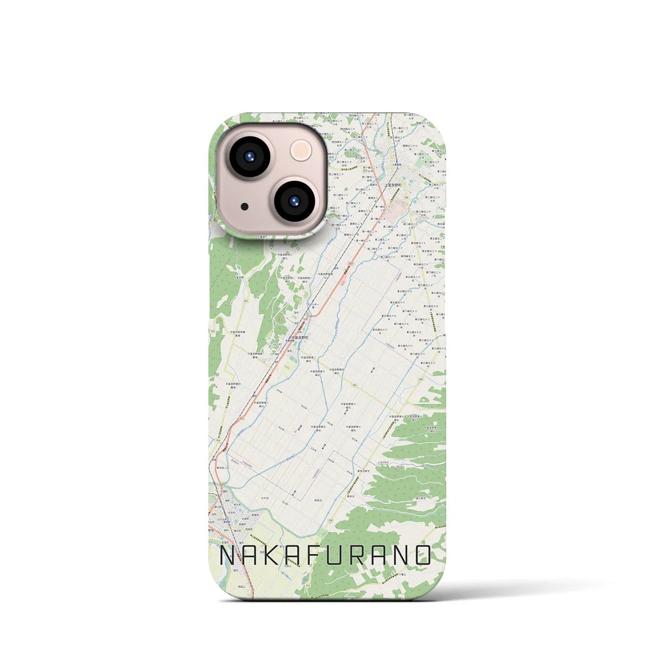 【中富良野(北海道)】地図柄iPhoneケース(バックカバータイプ)