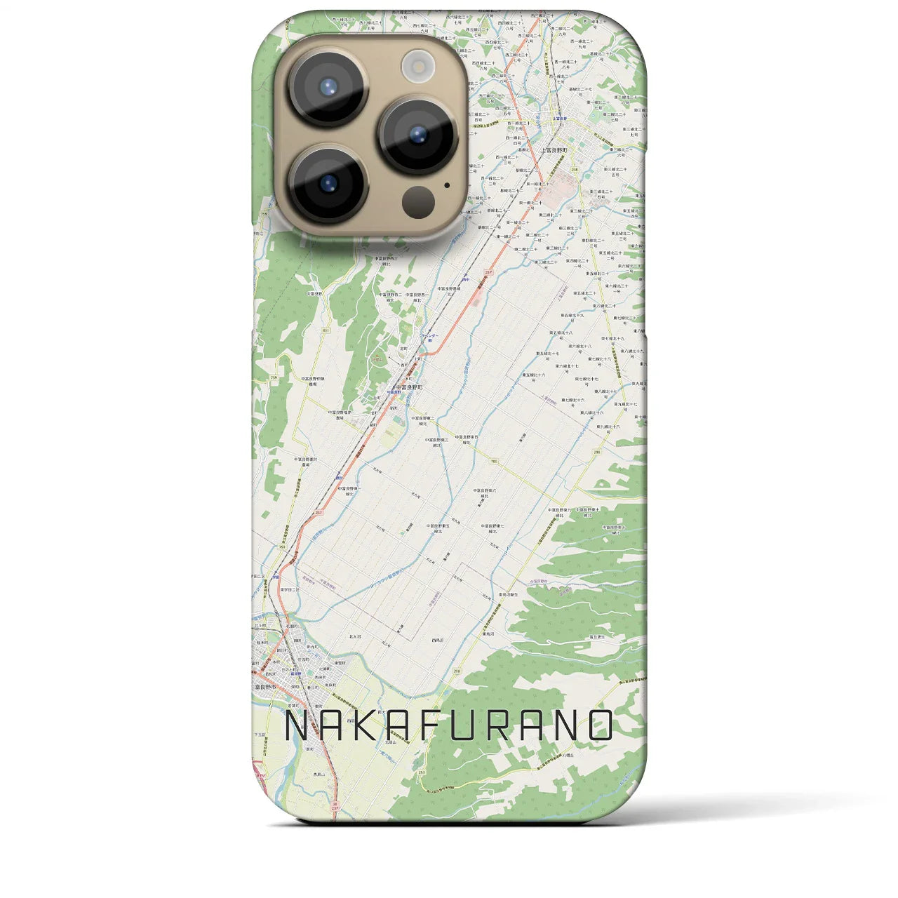【中富良野(北海道)】地図柄iPhoneケース(バックカバータイプ)