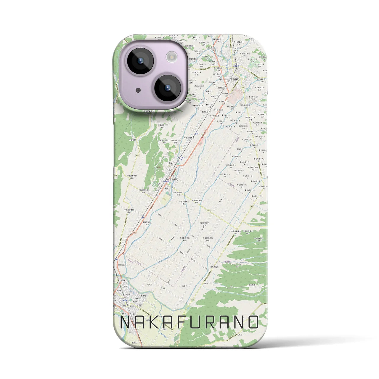 【中富良野(北海道)】地図柄iPhoneケース(バックカバータイプ)