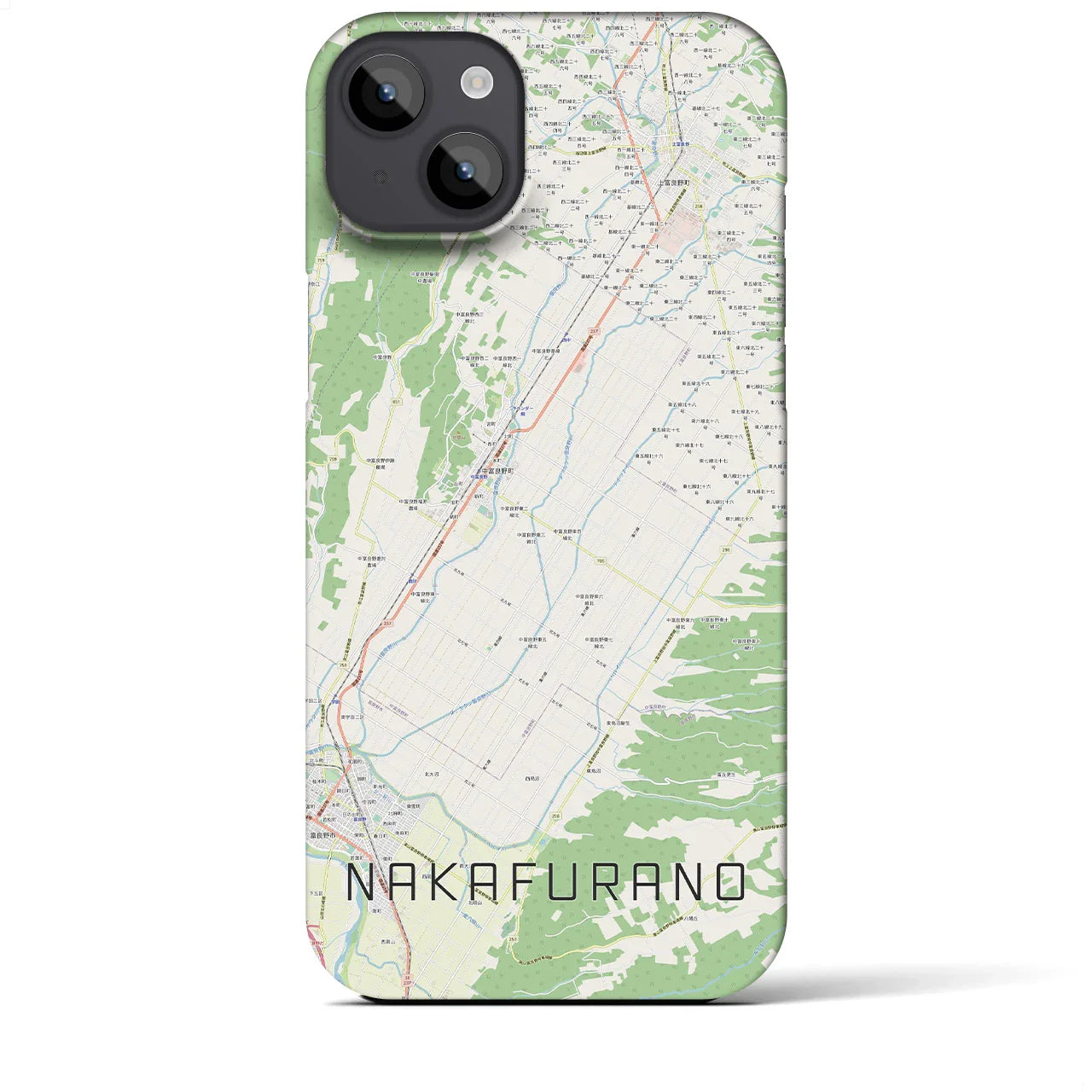 【中富良野(北海道)】地図柄iPhoneケース(バックカバータイプ)
