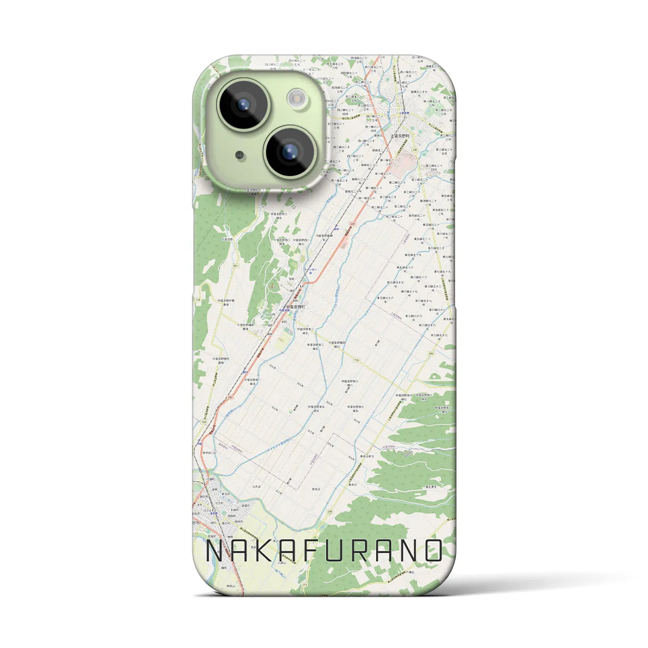 【中富良野(北海道)】地図柄iPhoneケース(バックカバータイプ)