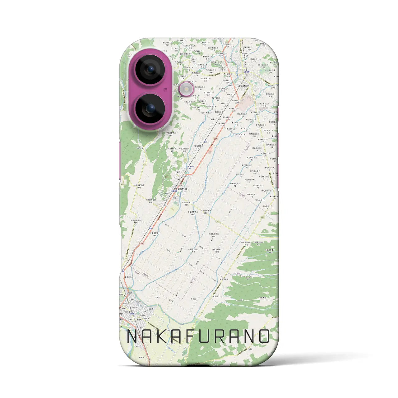 【中富良野(北海道)】地図柄iPhoneケース(バックカバータイプ)