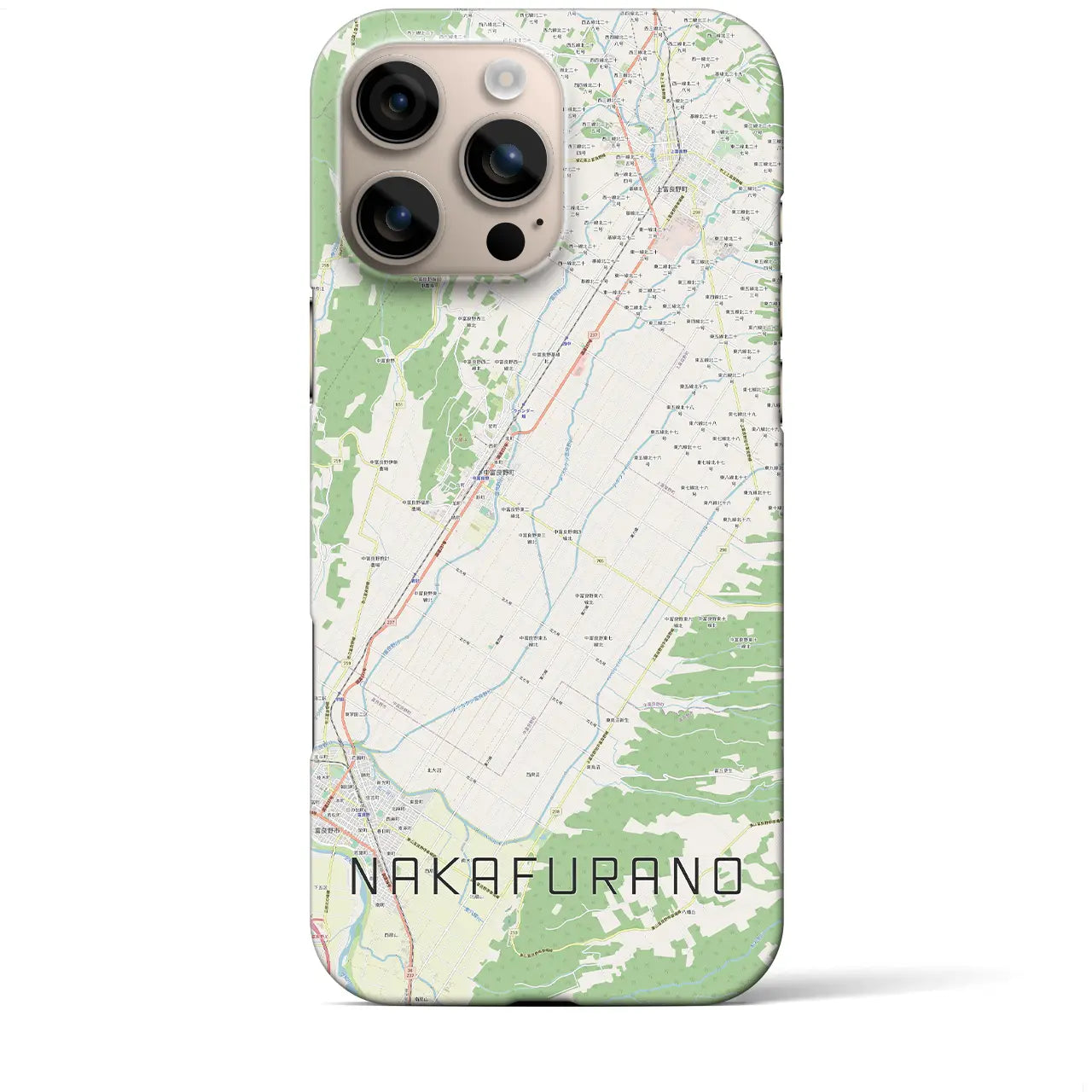 【中富良野(北海道)】地図柄iPhoneケース(バックカバータイプ)