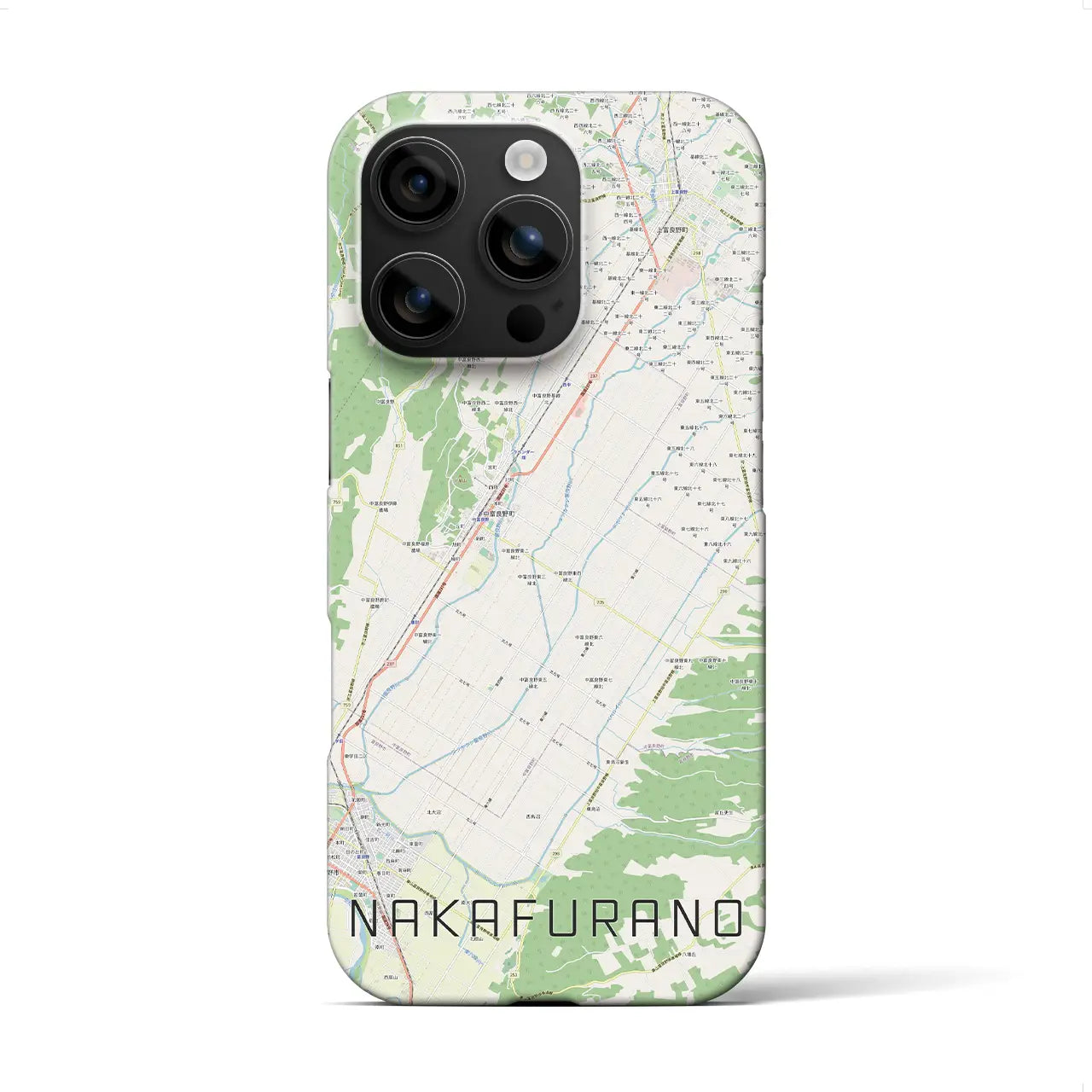 【中富良野(北海道)】地図柄iPhoneケース(バックカバータイプ)