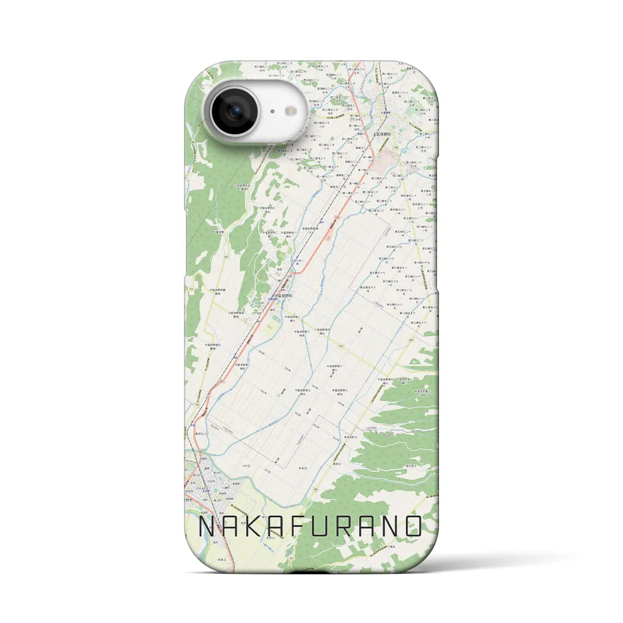 【中富良野(北海道)】地図柄iPhoneケース(バックカバータイプ)