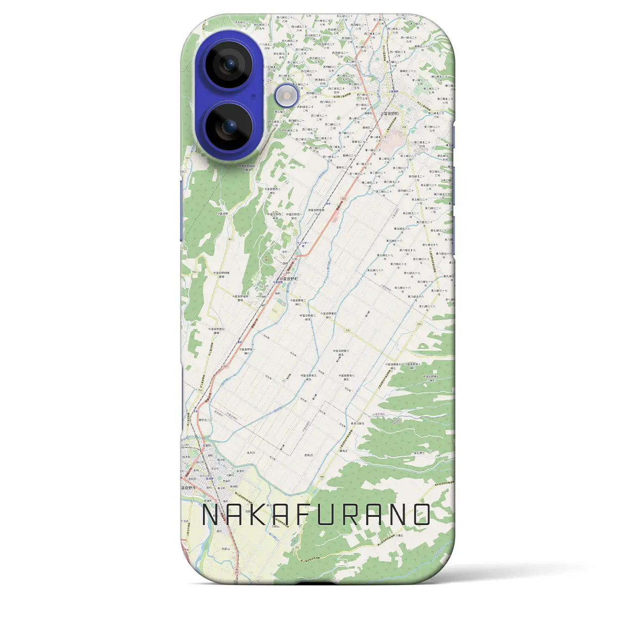 【中富良野(北海道)】地図柄iPhoneケース(バックカバータイプ)ナチュラル・iPhone 16 Pro Max 用