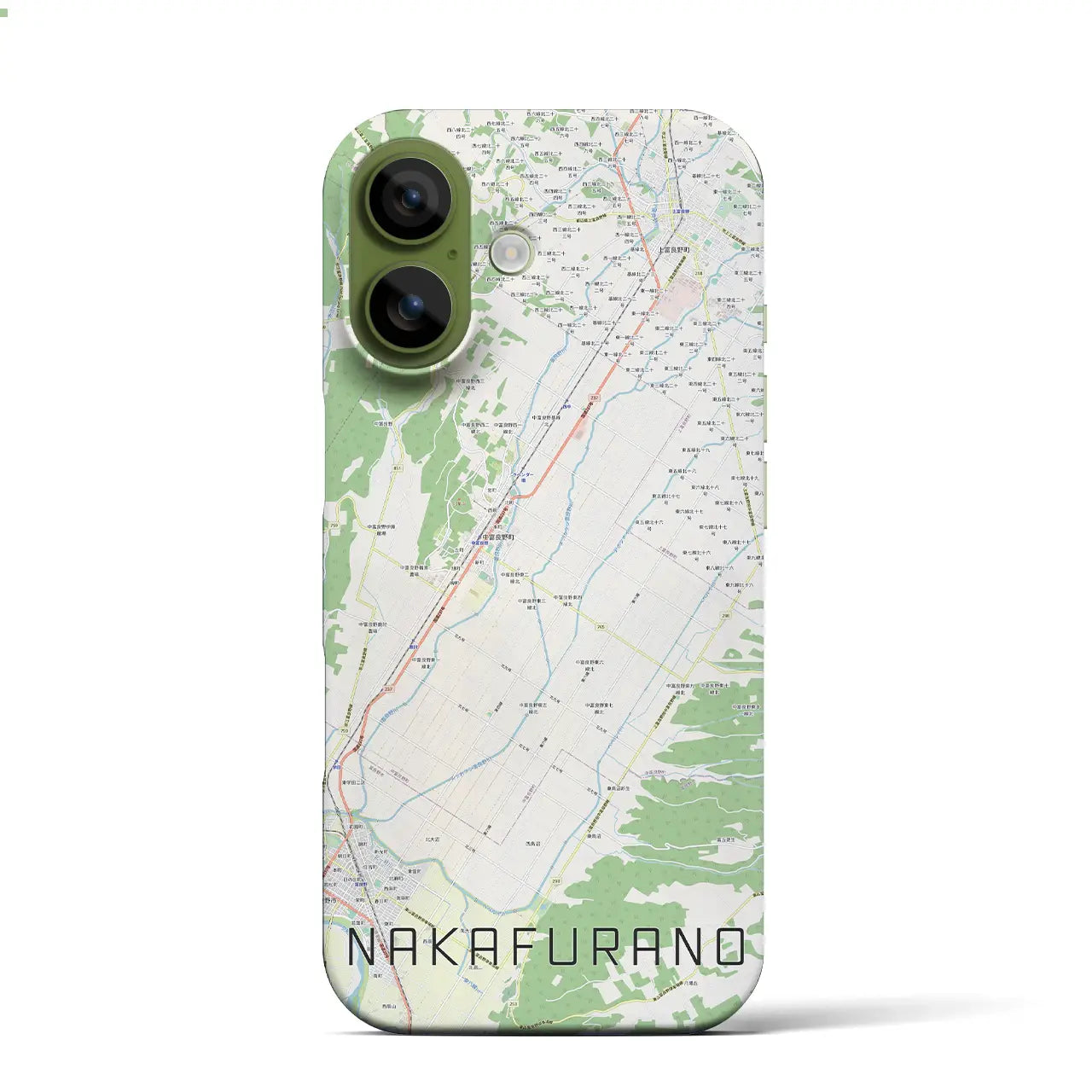 【中富良野(北海道)】地図柄iPhoneケース(バックカバータイプ)