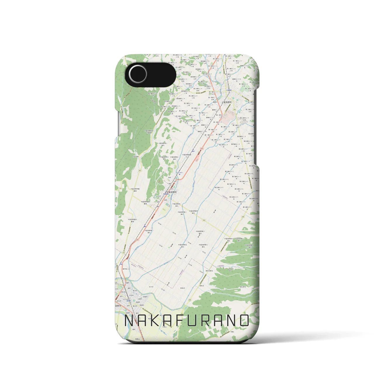 【中富良野(北海道)】地図柄iPhoneケース(バックカバータイプ)