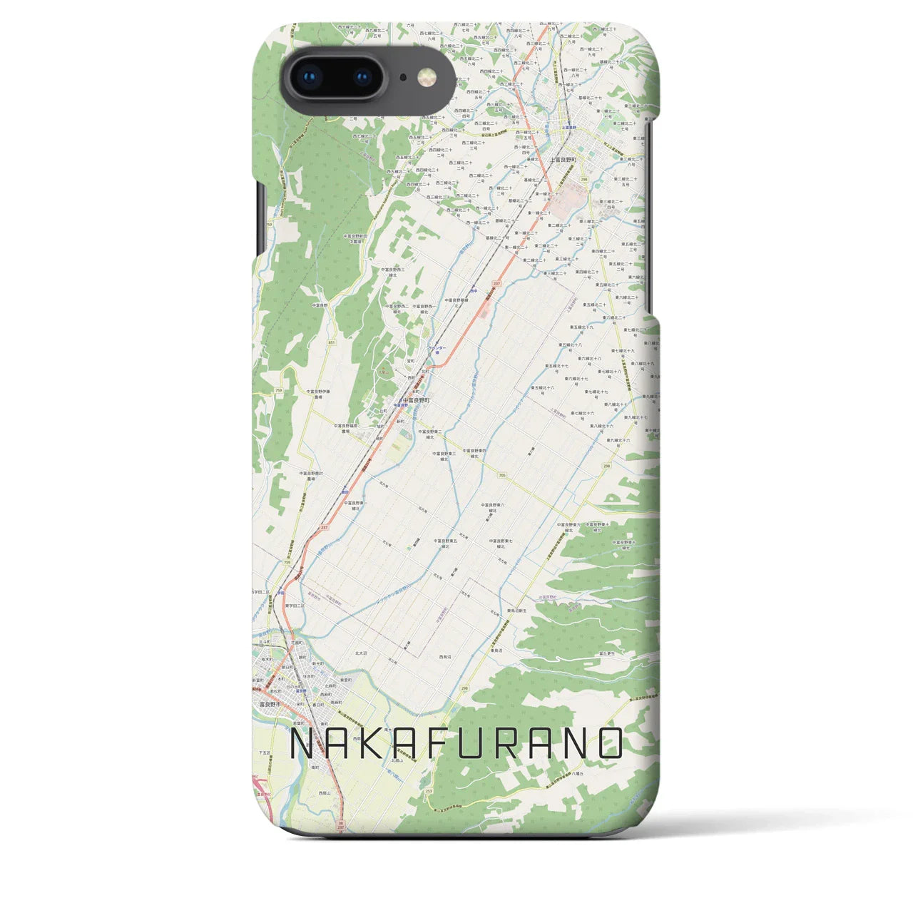 【中富良野(北海道)】地図柄iPhoneケース(バックカバータイプ)