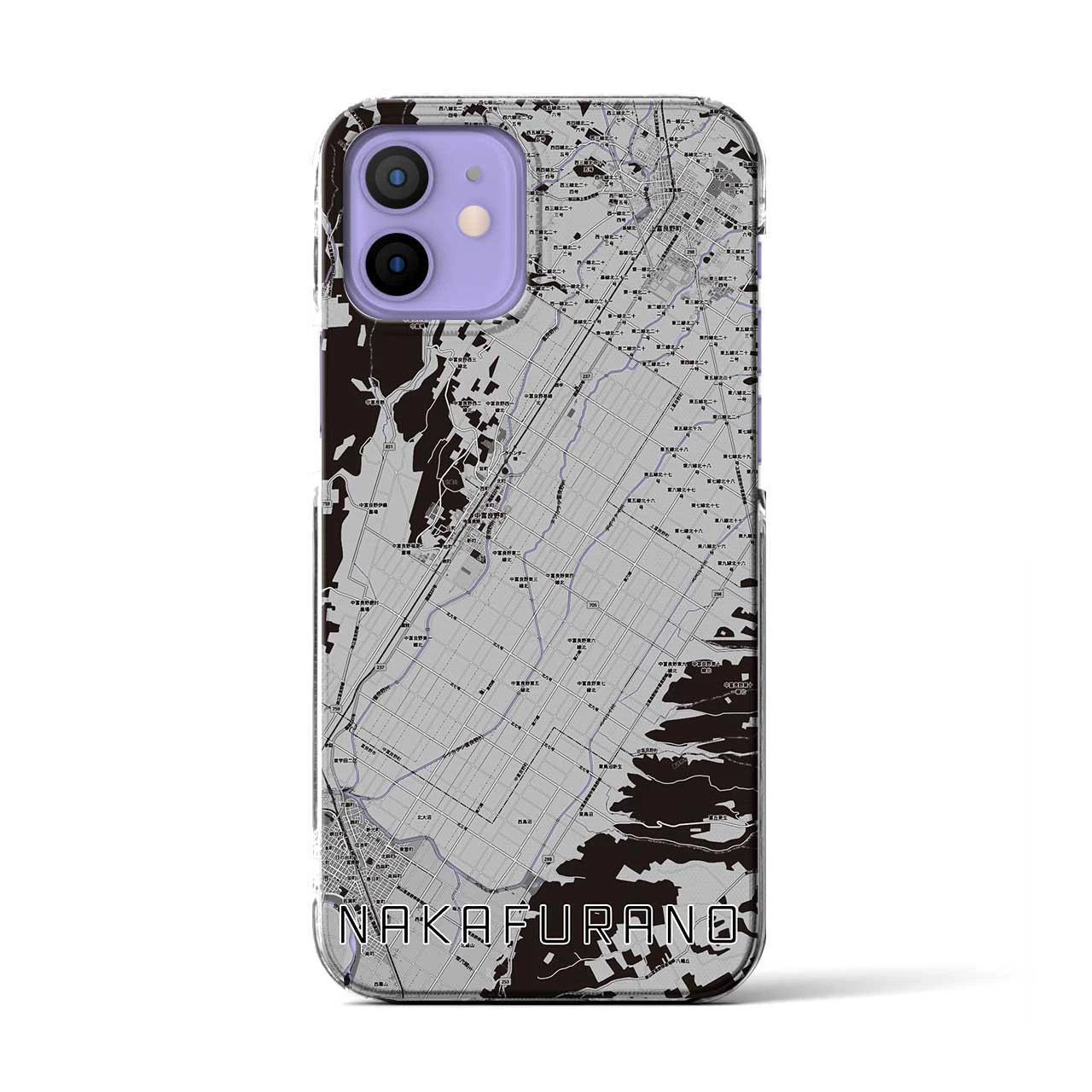 【中富良野(北海道)】地図柄iPhoneケース(クリアタイプ)