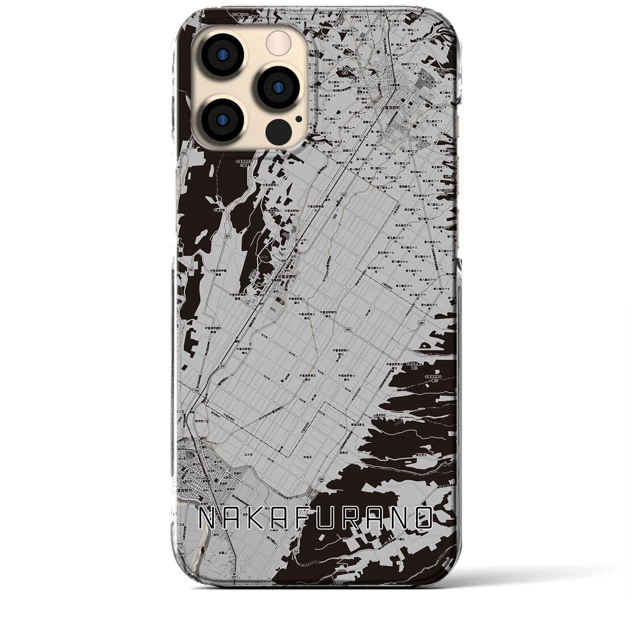 【中富良野(北海道)】地図柄iPhoneケース(クリアタイプ)