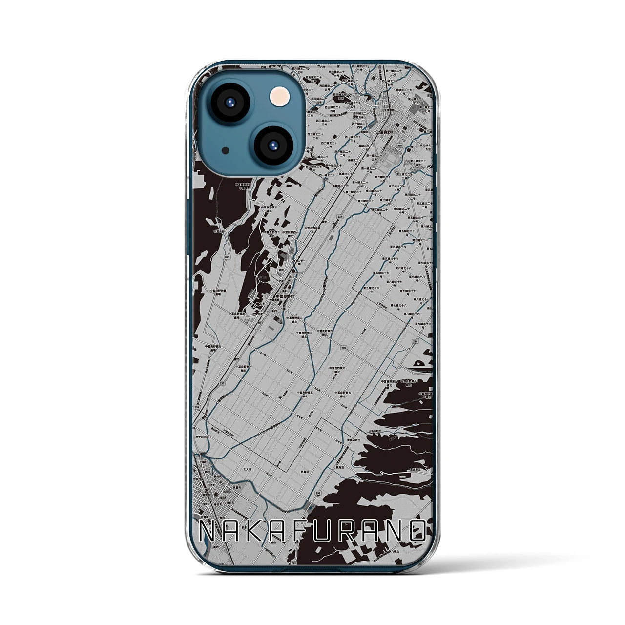 【中富良野(北海道)】地図柄iPhoneケース(クリアタイプ)