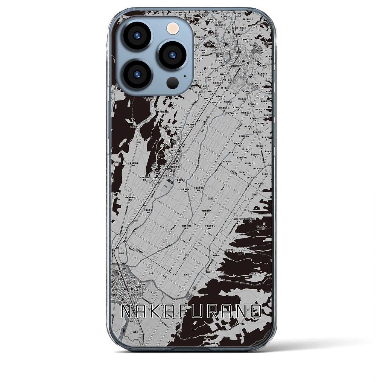 【中富良野(北海道)】地図柄iPhoneケース(クリアタイプ)