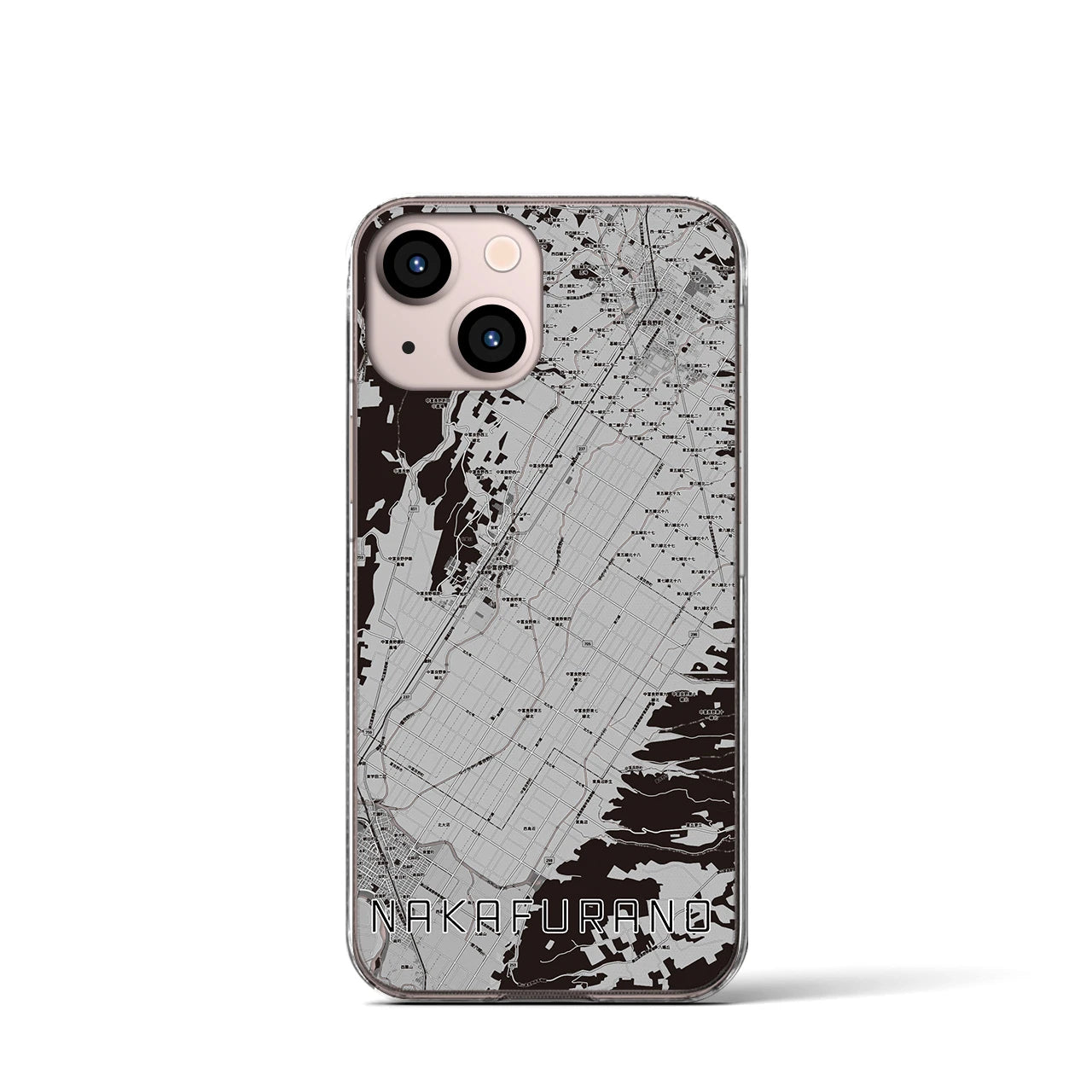 【中富良野(北海道)】地図柄iPhoneケース(クリアタイプ)