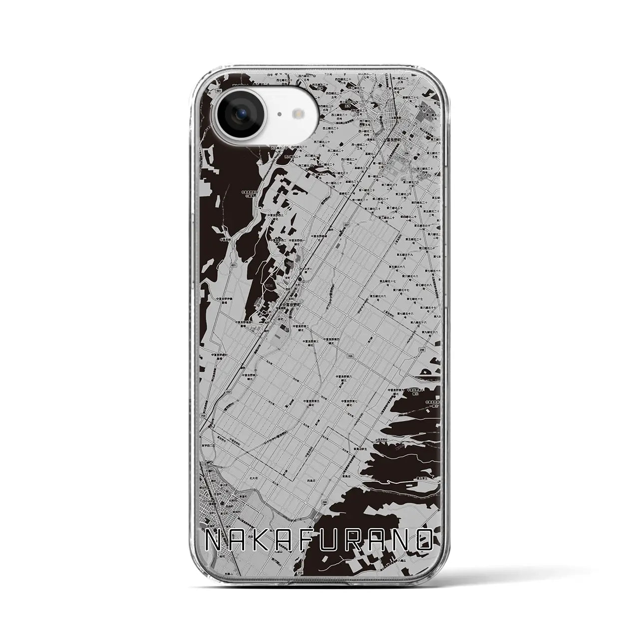 【中富良野(北海道)】地図柄iPhoneケース(クリアタイプ)