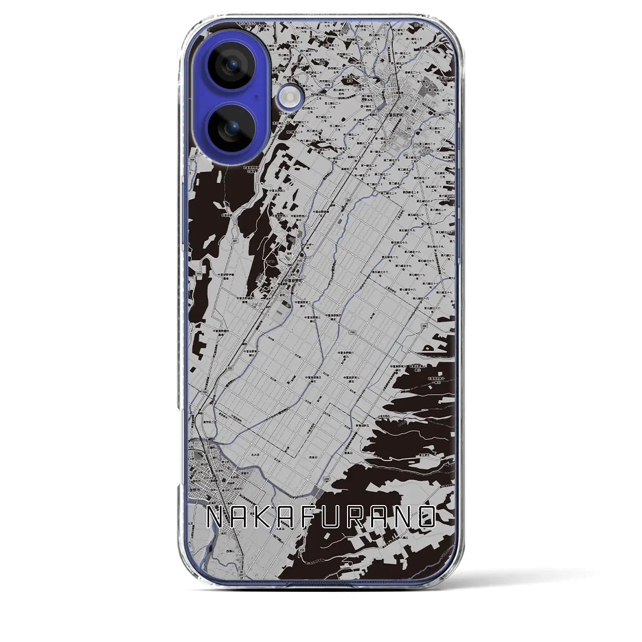 【中富良野(北海道)】地図柄iPhoneケース(クリアタイプ)