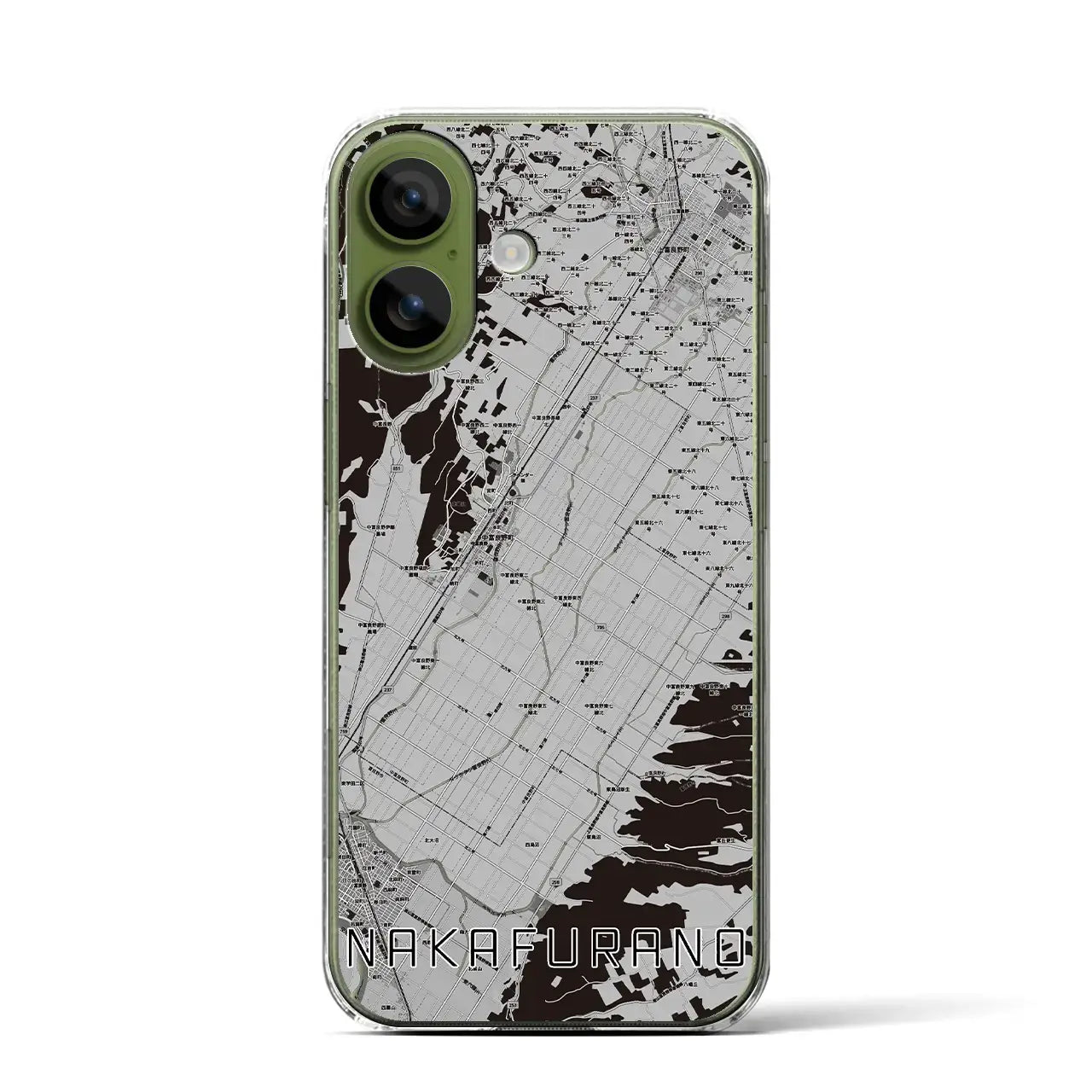 【中富良野(北海道)】地図柄iPhoneケース(クリアタイプ)