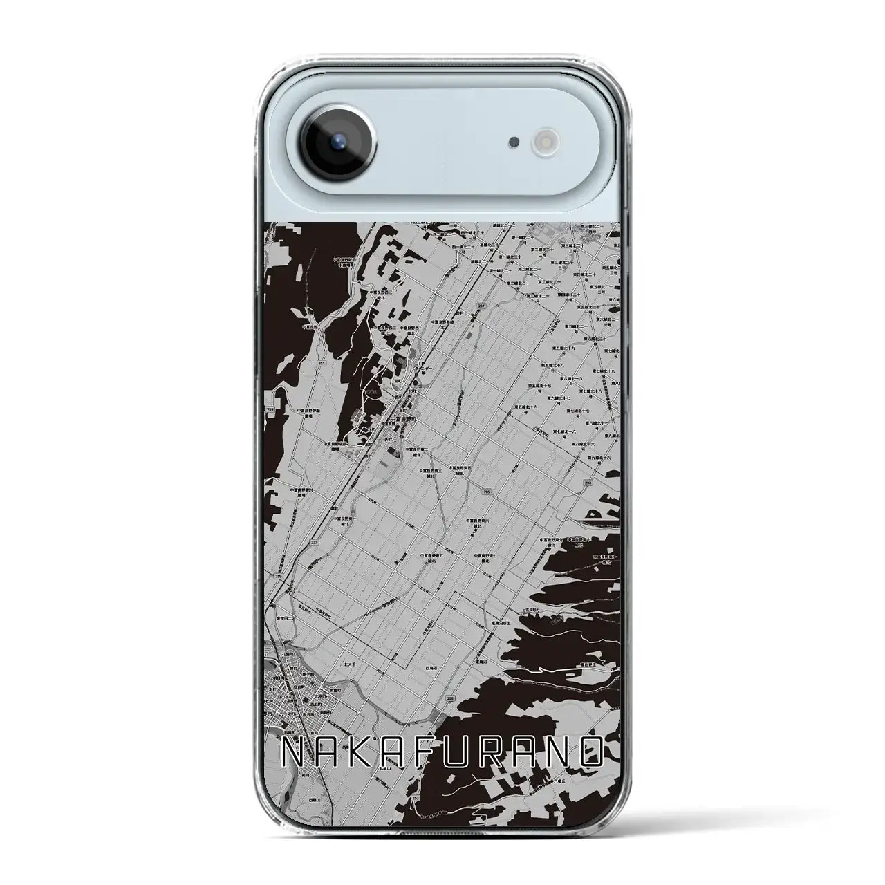 【中富良野(北海道)】地図柄iPhoneケース(クリアタイプ)