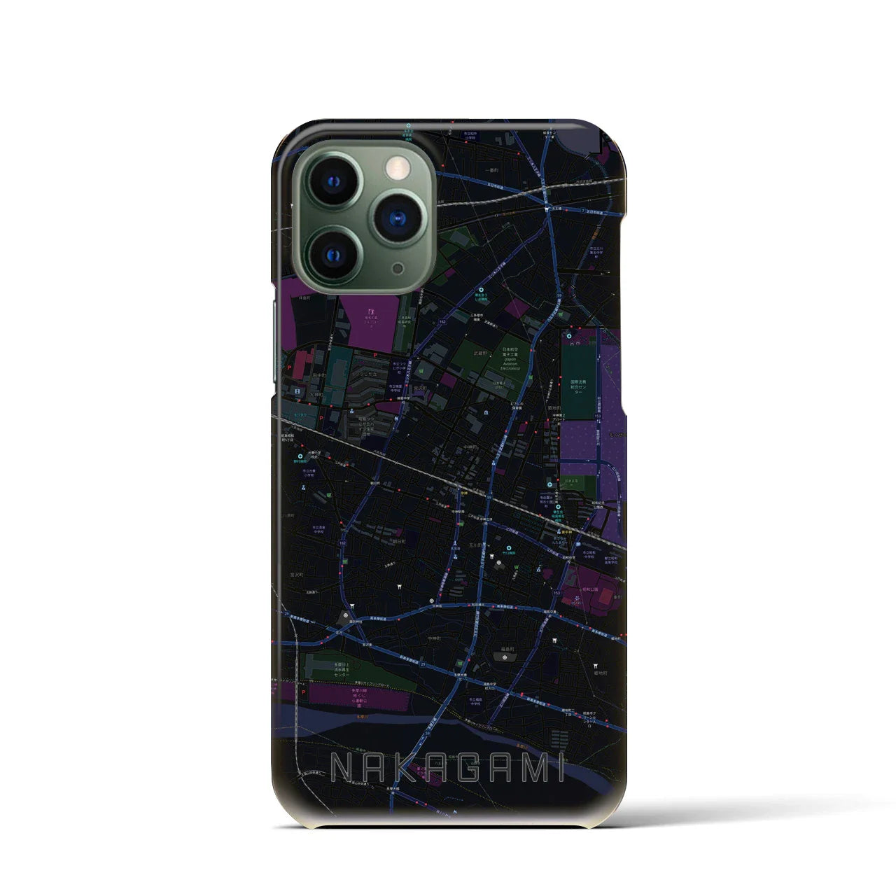 【中神(東京都)】地図柄iPhoneケース(バックカバータイプ)
