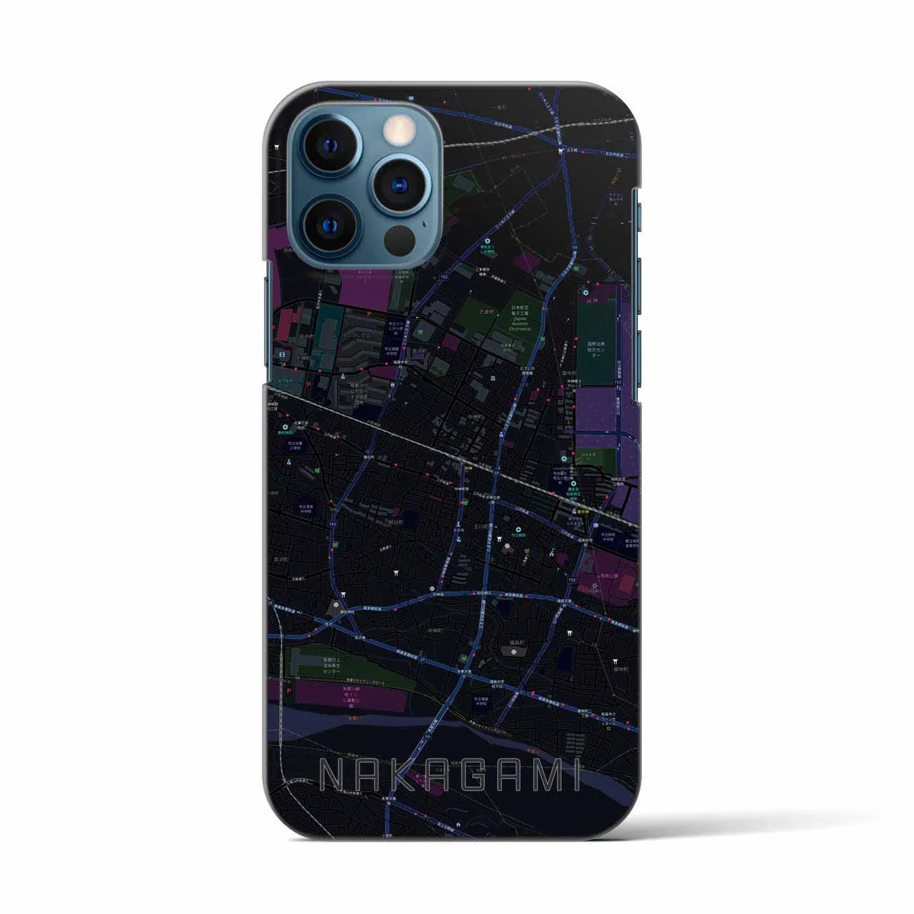 【中神(東京都)】地図柄iPhoneケース(バックカバータイプ)