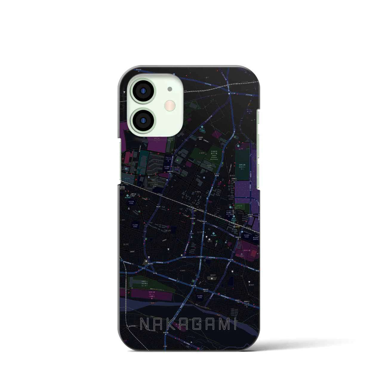 【中神(東京都)】地図柄iPhoneケース(バックカバータイプ)