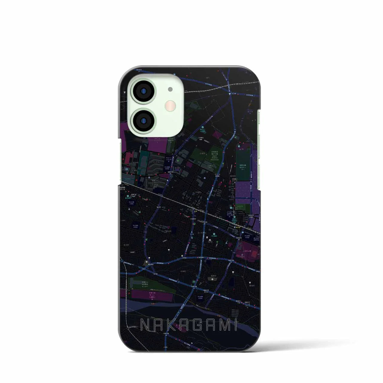 【中神(東京都)】地図柄iPhoneケース(バックカバータイプ)
