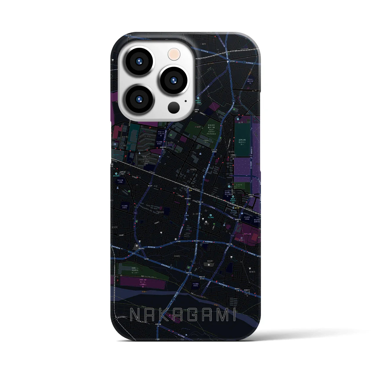 【中神(東京都)】地図柄iPhoneケース(バックカバータイプ)
