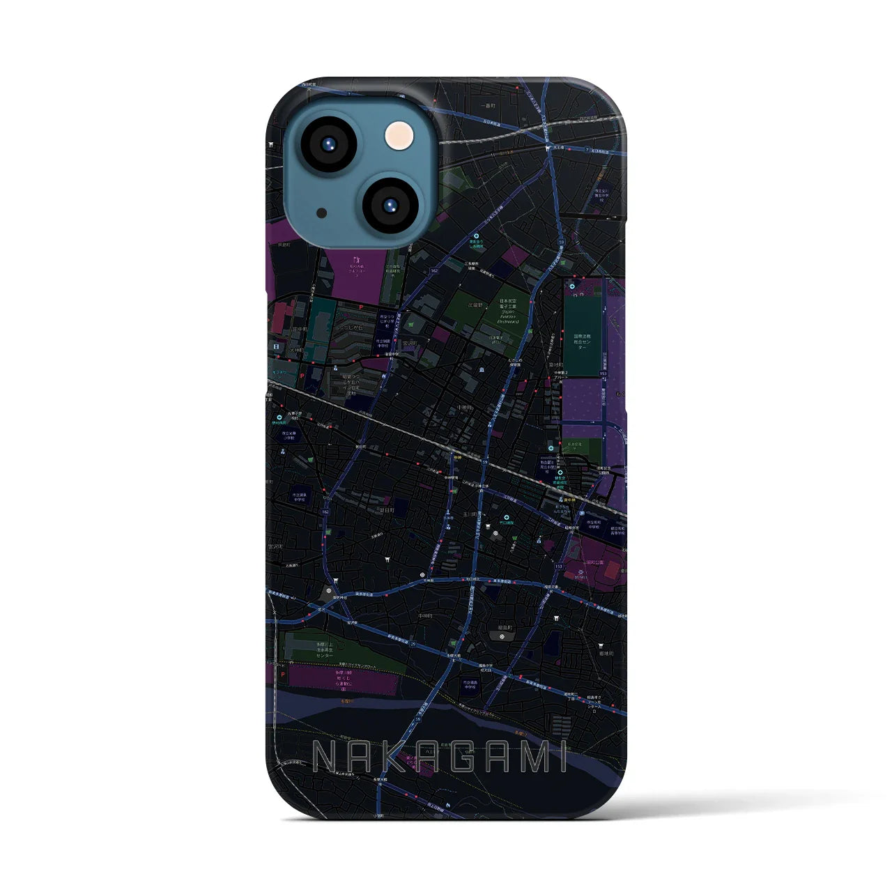 【中神(東京都)】地図柄iPhoneケース(バックカバータイプ)