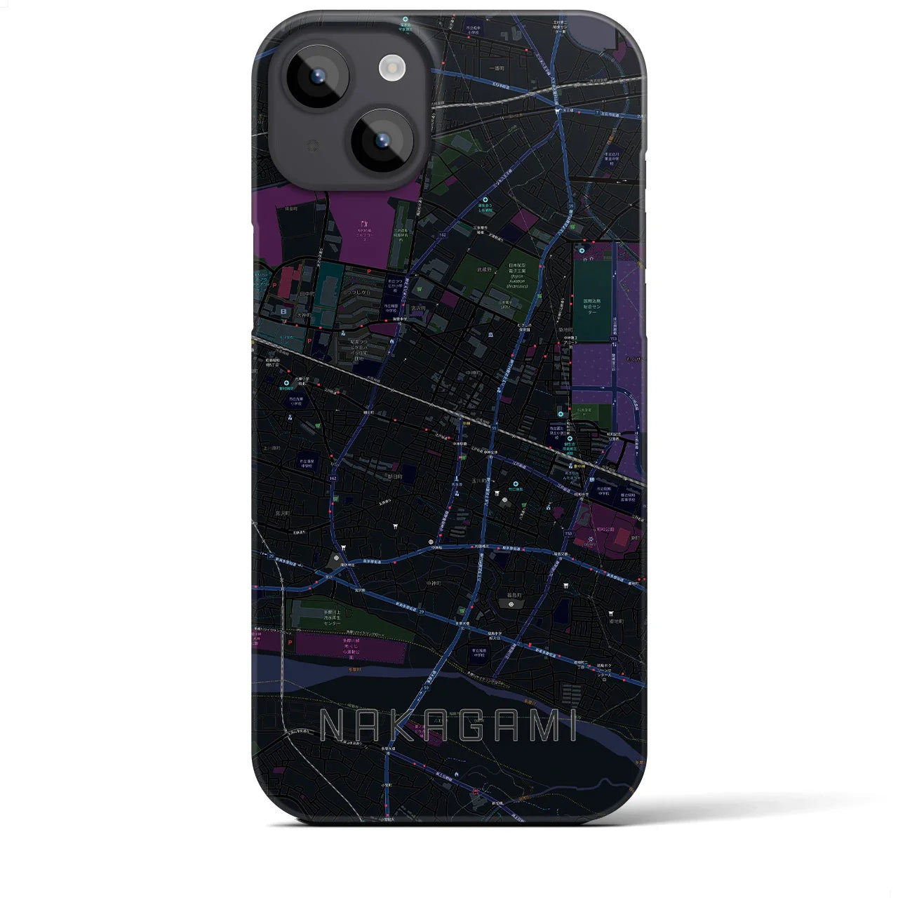 【中神(東京都)】地図柄iPhoneケース(バックカバータイプ)