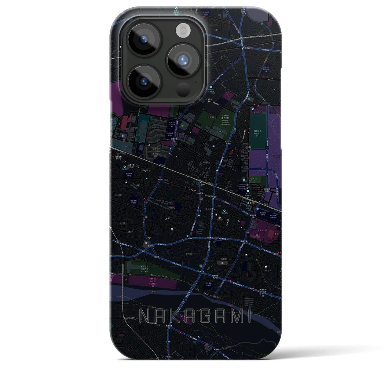 【中神(東京都)】地図柄iPhoneケース(バックカバータイプ)