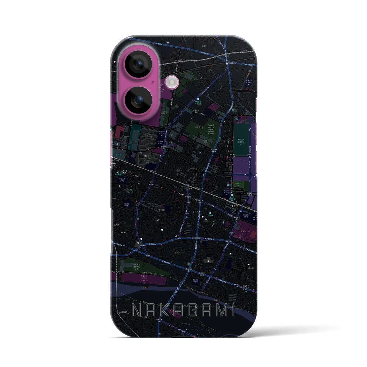 【中神(東京都)】地図柄iPhoneケース(バックカバータイプ)