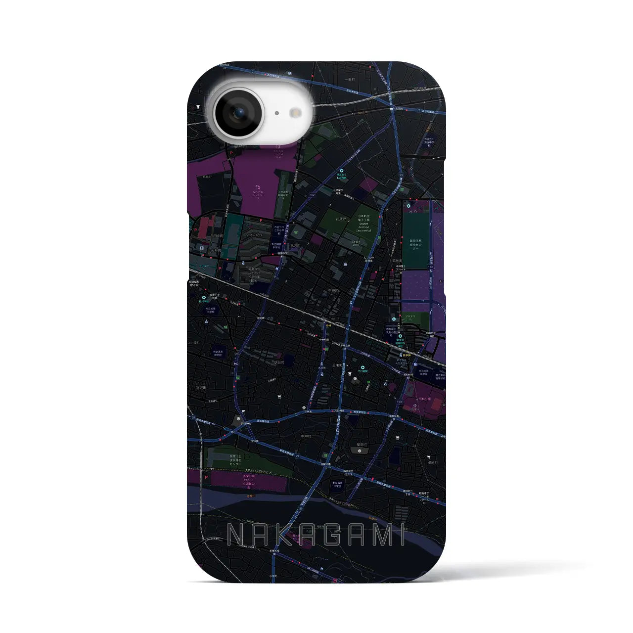 【中神(東京都)】地図柄iPhoneケース(バックカバータイプ)