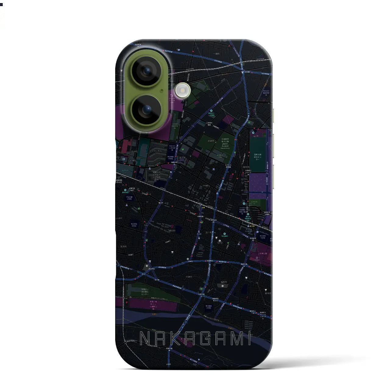 【中神(東京都)】地図柄iPhoneケース(バックカバータイプ)