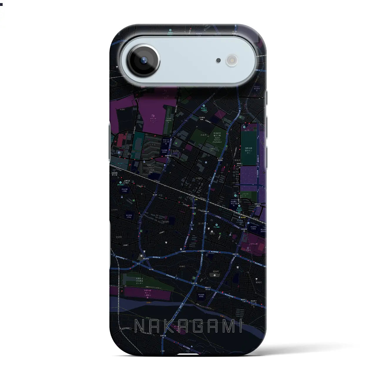 【中神(東京都)】地図柄iPhoneケース(バックカバータイプ)